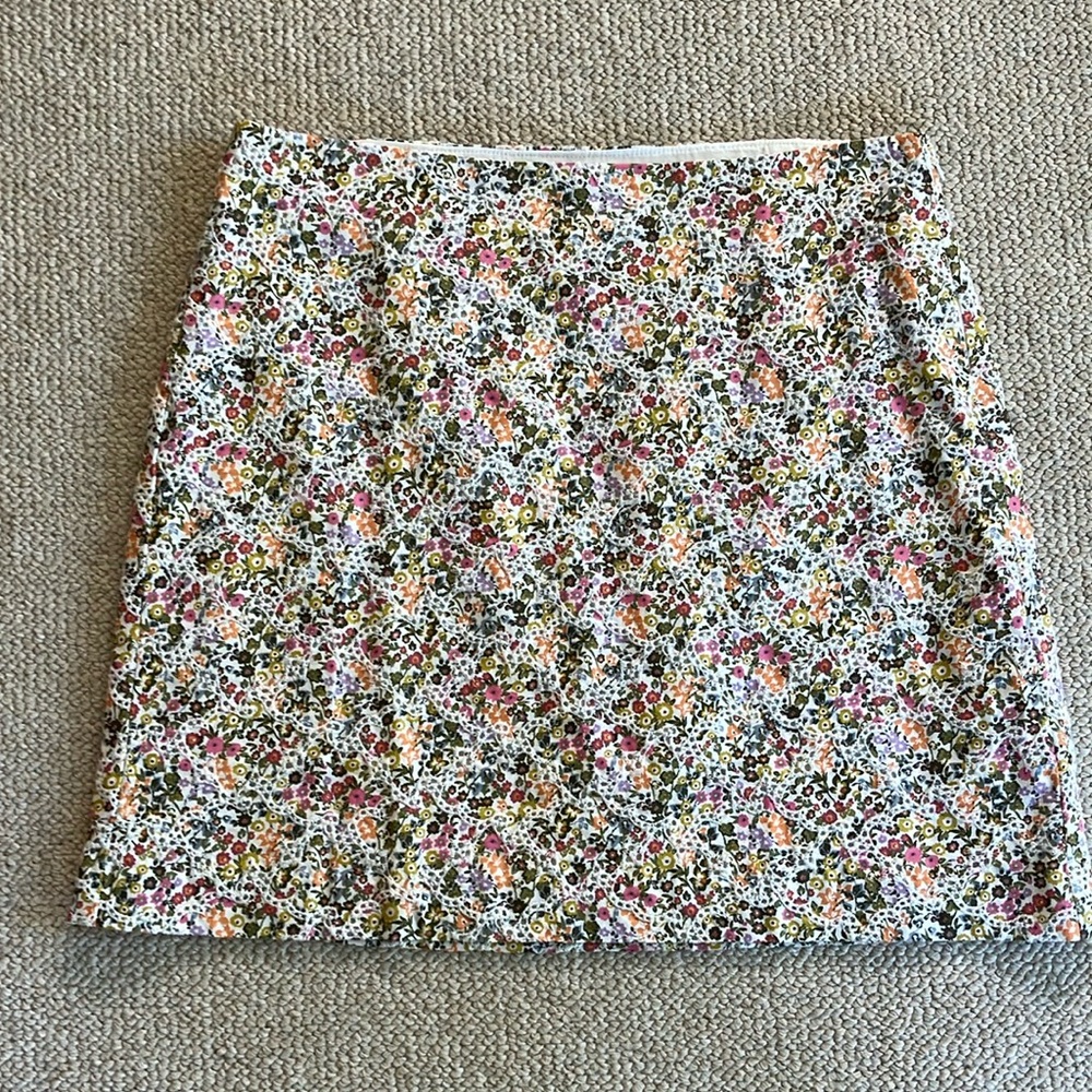 Loft Floral Print Mini Skirt
